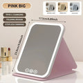 USB Rechargeable 3 Colors LED Makeup Mirror Pocket Mirror Touch