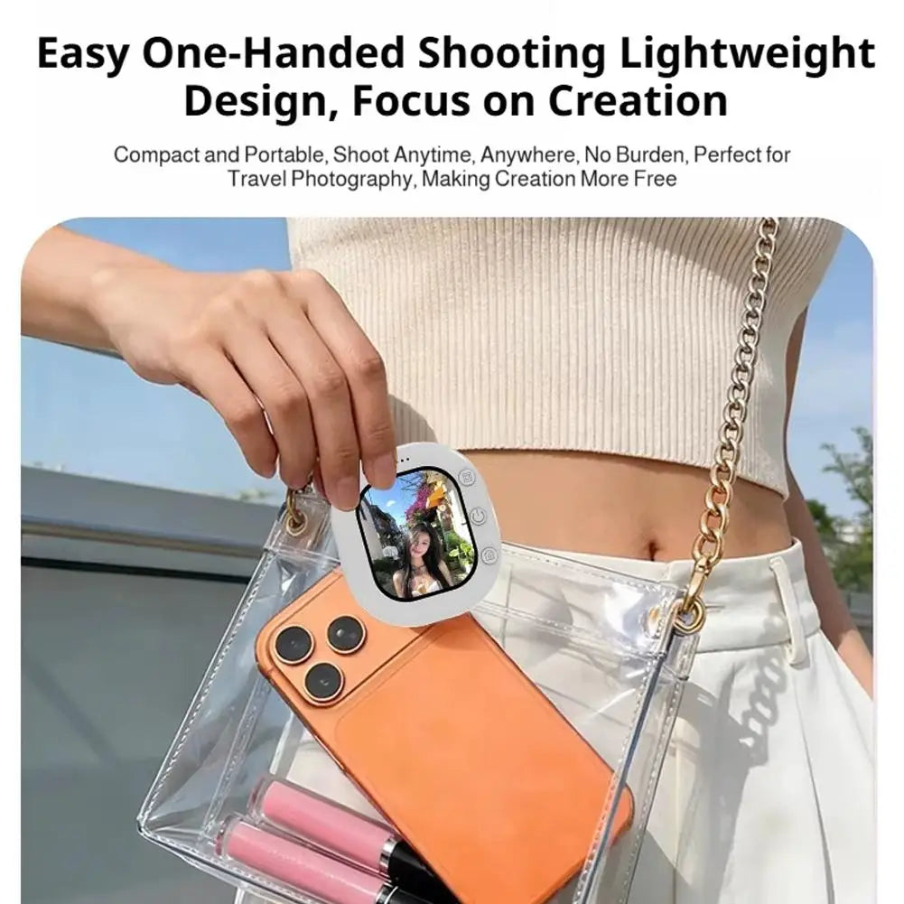 Portable Vlogging Mirror Phone Clip Adjustable Rear Lens Selfie