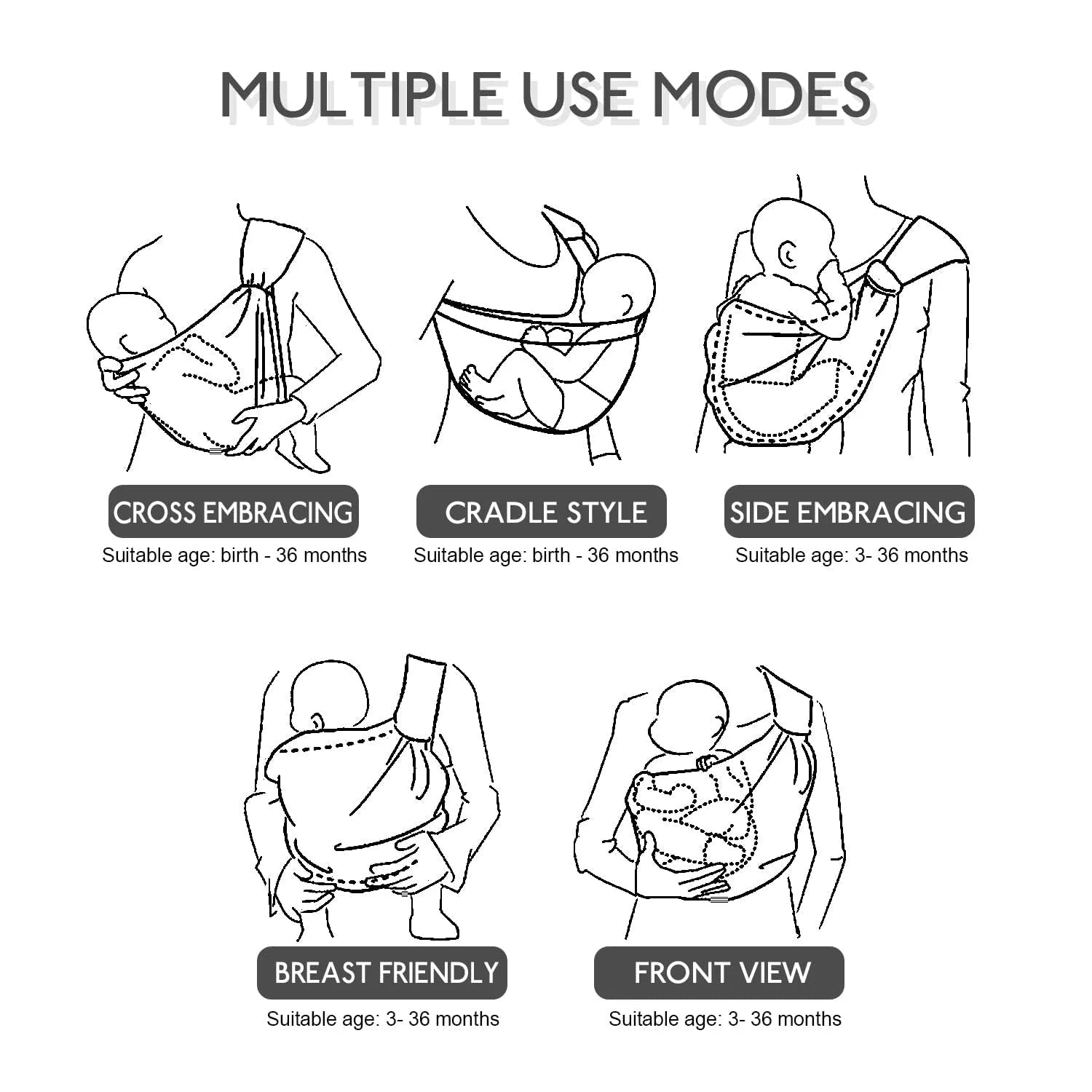 Portable Baby Carrier Wrap Toddler Accessories Multifunctional Strap