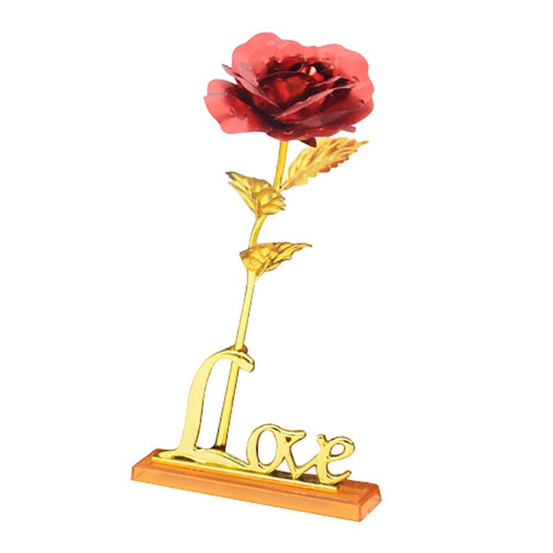 24K Foil Plated Rose Gold Rose | Valentine's Day Gift | Lighting Rose Flower Gold