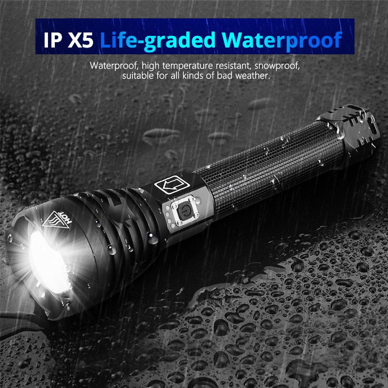 350,000 Lumins LED/Powerful/Rechargeable/Tactical/Handled/EDC Flashlight cob Bike/Camping/Underwater/Search/Portable Light